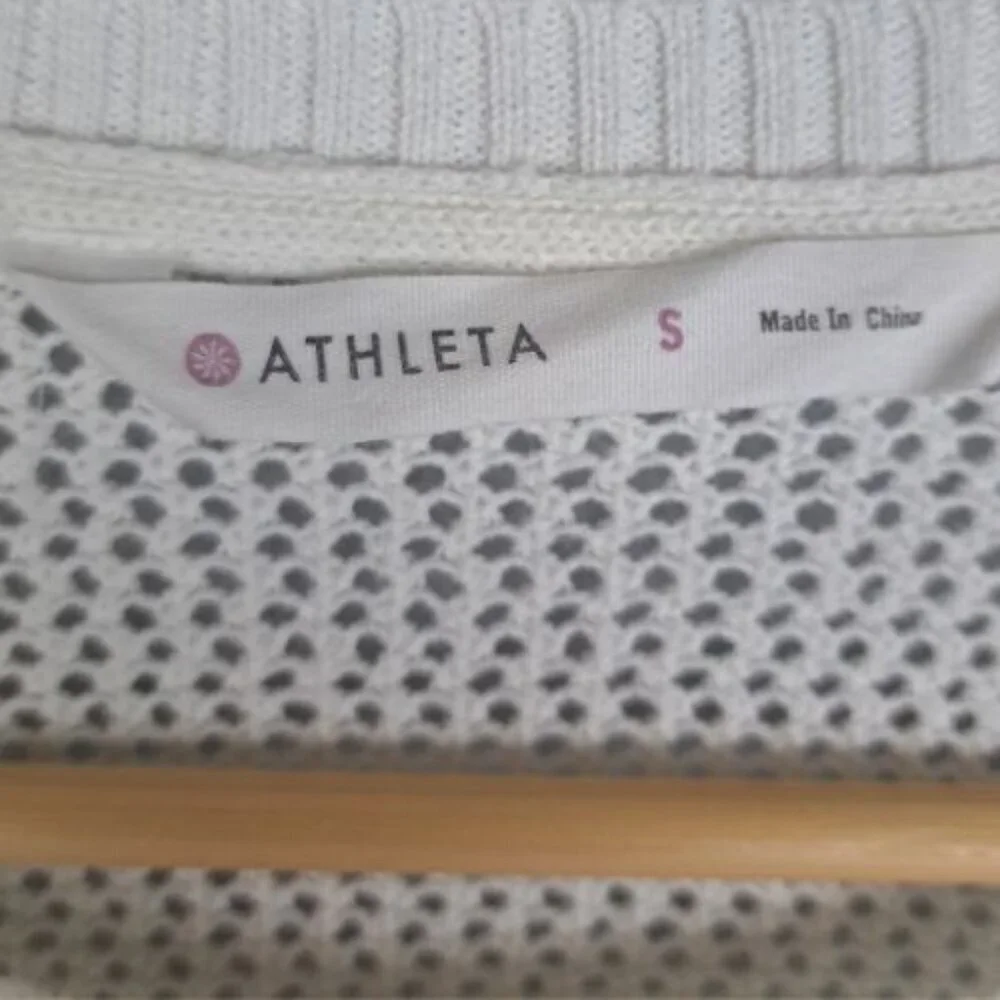 Athleta Open Knit Mesh Pullover Sweater - Picture 6 of 8